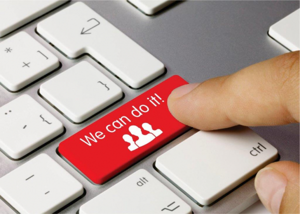 We can do it! (computer button)